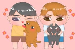 รับวาดรูปคู่พร้อมสัตว์เลี้ยง