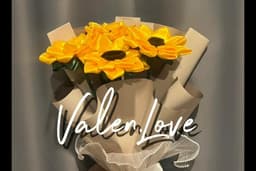 ดอกทานตะวันริบบิ้น 4ดอก ห่อแบบเปิดหน้า by Valen.Love