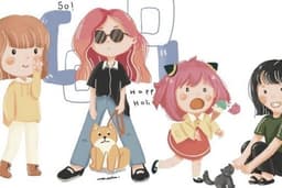 fanart สไตล์จิบิ การลงสีแบบทับเส้น 