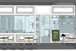 "Interior Design Minimal Botanical Café - ออกแบบตกแต่งร้านกาแฟสไตล์มินิมอล โบทานิค พร้อมรับเหมา"