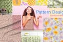ออกแบบลายผ้า (Seamless)/ Repeat Pattern Design แนวเรียบง่าย ดอกไม้ ตัวอักษร Modren / Organic Style