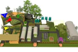 โมเดล 3D สำหรับวางผังพื้นที่เกษตร พื้นที่สีเขียว งานฟาร์มบนดาดฟ้า ฟาร์มคาเฟ่ 