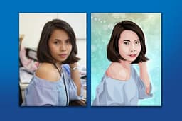วาดภาพ Portrait แนว Vector Illustration