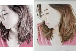 ภาพวาด portrait สีไม้แววตามีชีวิต