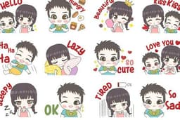 line sticker ภาพนิ่งและเคลื่อนไหวลายเส้นน่ารัก