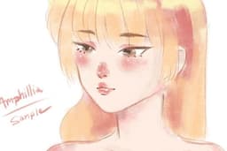 วาดการ์ตูนแบบเส้นเปล่า/ลงสี line art ครึ่งตัว