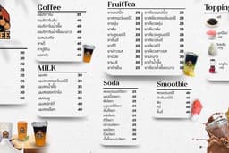 ป้ายเมนูร้านกาแฟ ป้ายเมนูอาหาร