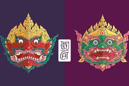 รับวาดภาพประกอบ ลายไทย การ์ตูนไทย