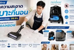 บริการทำความสะอาดเบาะที่นอน กำจัดไรฝุ่น ด้วยเครื่อง Rainbow