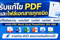 รับแก้ไข PDF แก้ไขเอกสาร แปลงไฟล์ จัดหน้า รวมไฟล์ ปกปิดข้อมูล