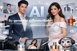 รับสร้างภาพโฆษณาสินค้านายแบบ-นางแบบ AI