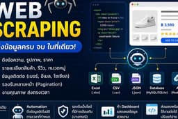 บริการ Web Scraping / Data Extraction ดึงข้อมูลสินค้า ข้อความ รูปภาพ ราคา จากทุกเว็บไซต์
