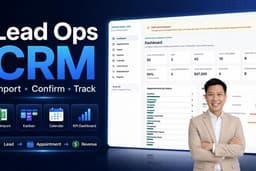 รับพัฒนาเว็บแอประบบ CRM / Dashboard / ระบบจัดการ Lead และ Workflow ธุรกิจ