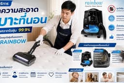 บริการทำความสะอาดเบาะที่นอน กำจัดไรฝุ่น ด้วยเครื่อง Rainbow