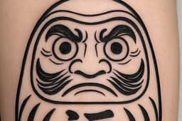 ลายสักเส้นดารุมะส่วนแขน