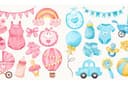 วาดภาพประกอบสไตล์สีน้ำ | Watercolor Clipart Set (Elements สำหรับงานออกแบบ)