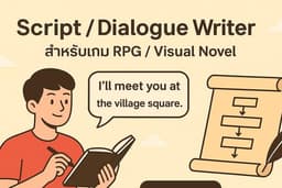 รับเขียนสคริปต์ & บทสนทนา เกม Script RPG / Visual Novel / ออกแบบพล็อตเกม / วาง Lore โลกแฟนตาซี