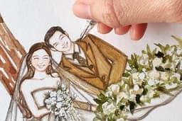 ภาพวาดต้นไม้ fingerprint tree แบบ custom-made พร้อมกรอบรูปและ ink pad สำหรับพิมพ์นิ้วมือ