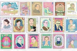 Portrait made up stamp - วาดภาพคน โทนสีสดใส / pop art