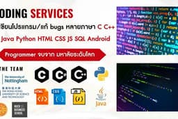 รับเขียนโปรแกรม เว็บไซต์ แก้โค้ด แก้ bug C C# C++ Python HTML CSS JS Java SQL Android ราคาประหยัด