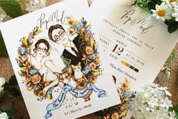 รับวาดภาพ wedding illustration และออกแบบการ์ดแต่งงาน